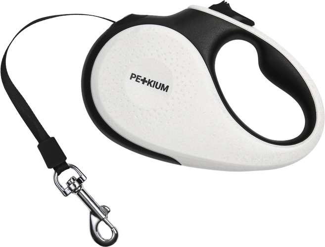 페키움 데일리핏 자동리드줄 강아지 산책줄 목줄 PRL-01, 페키움 PRL-01 화이트 블랙, 1개