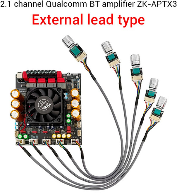 2025 ZK-APTX3 Bluetooth Amplifier 2.1 Channel 3D Surround Subwoofer 300W2+600W Audio Power, 02 B
