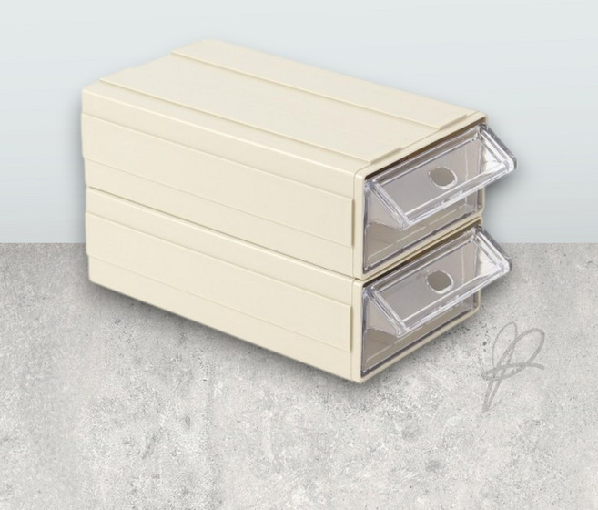 블루라운지 데스크 연결형 멀티 수납함 2P세트 9.5X5CM 베이지 문구수납함, 2개