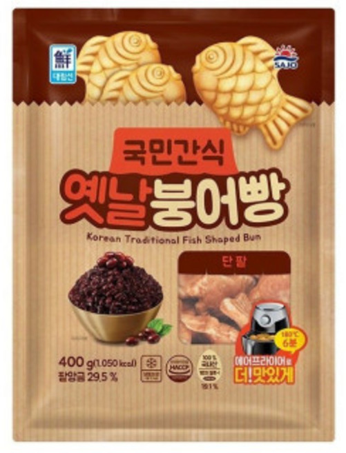 사조 대림 미니 붕어빵 400g/ 단팥붕어빵 냉동, 400g, 12개