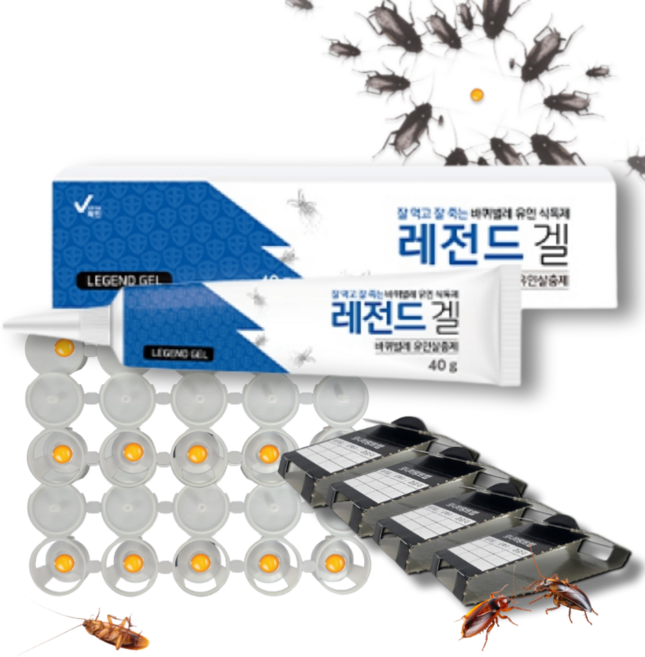 레전드겔40 먹이통30개+바퀴벌레트랩4개 바퀴벌레약 바퀴없애는법 바퀴벌레 트랩 퇴치, 1개, 40g