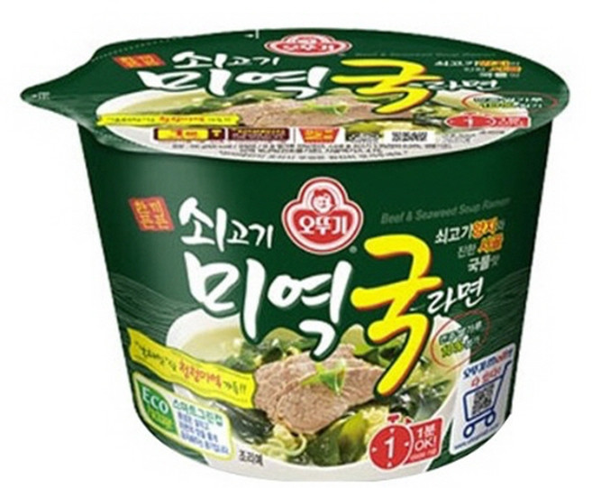 오뚜기 쇠고기 미역국라면 용기 100g, 1개