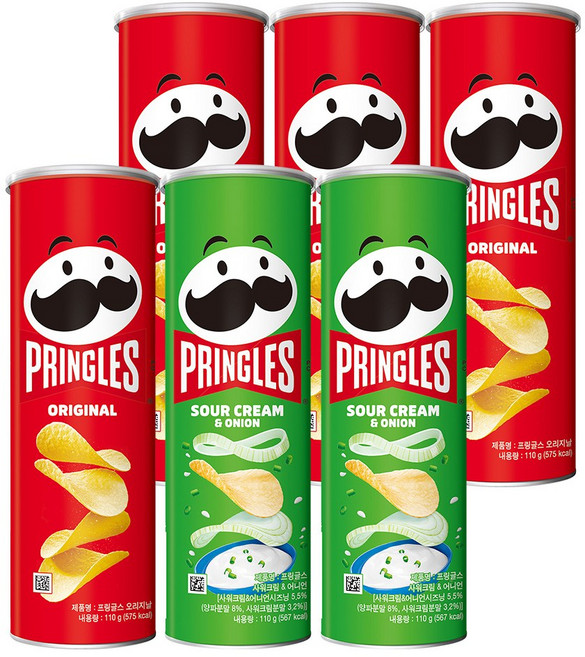 프링글스 버라이어티팩 오리지널 110g x 4p + 양파 110g x 2p, 3세트
