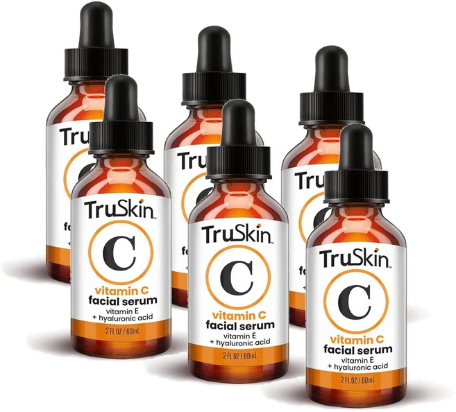 트루스킨 내추럴스 비타민C 페이셜 세럼 히알루론산 비타민E TruSkin Naturals Vitamin C Facial Serum, 6개, 60ml - 쿠팡