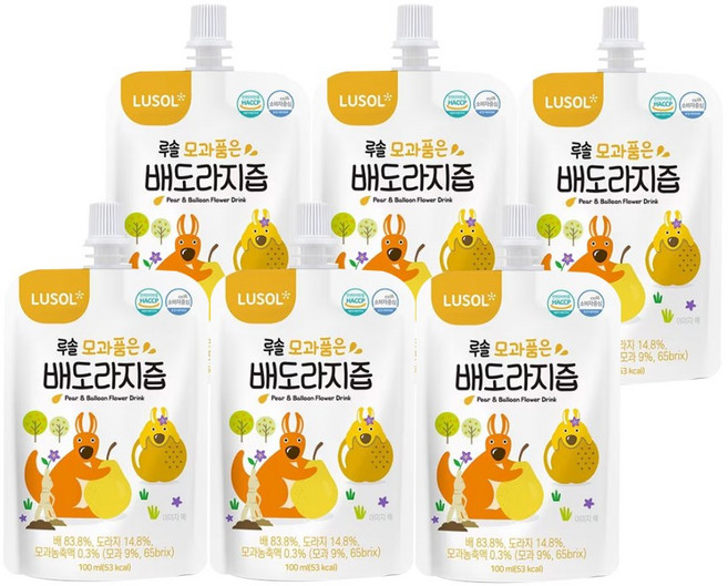 루솔 모과품은 배도라지즙, 6개, 100ml