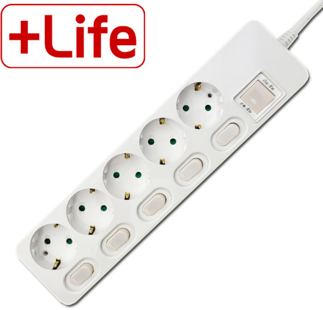 신성전기 5구 멀티탭 개별스위치형 1.5m 3m 5m, 1개