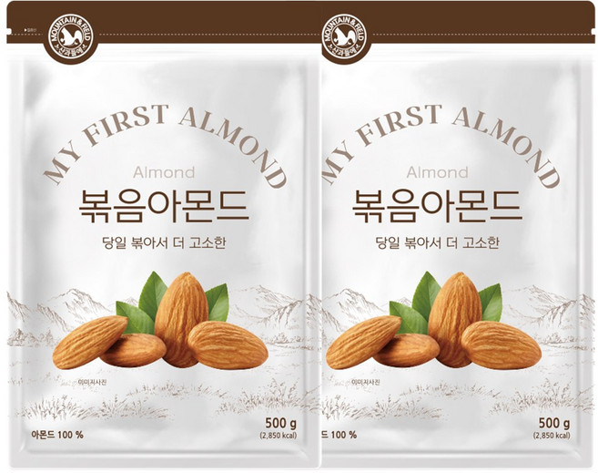 산과들에 25년산 햇 견과류 볶음아몬드 1kg, 500g, 2개