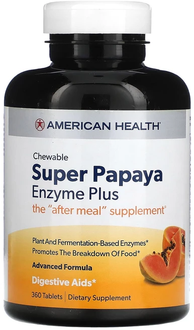 아메리칸 헬스 츄어블 슈퍼 파파야 엔자임 플러스 360 타블렛, 3개, 360정 - 쿠팡