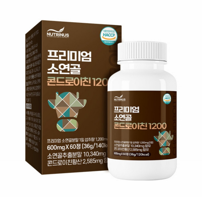 소 유래 콘드로이친1200mg 저분자 고순도 콘드레이친 콘드라이친 콘드리친 소연골 식약처 haccp 인증 홈쇼핑, 60정, 1개
