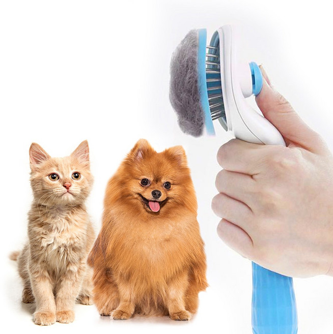 PETMEETING 원터치 펫 브러쉬 간편 털제거 1+1, 2개, 블루