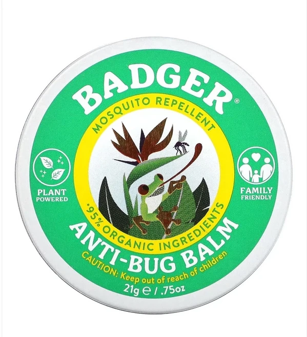 벌레 퇴치제 뱃져 안티 버그 밤 시트러넬라&로즈마리 75oz BADGER 모기퇴치, 1개, 21g - 쿠팡