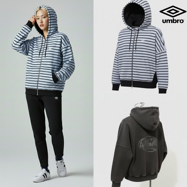 [백화점출고] 엄브로 바람막이 여성 니트 후드 집업 크롭 숏 점퍼 자켓