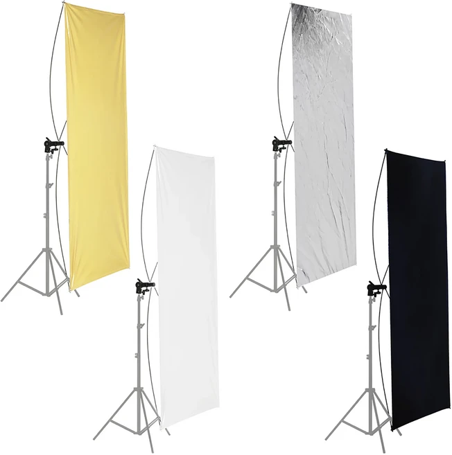 NEEWER 90 x 180CM 라이트 반사판 - 대형 사이즈로 부드럽고 고른 조명 연출 스튜디오 및 야외 촬영에 이상적, WHITE