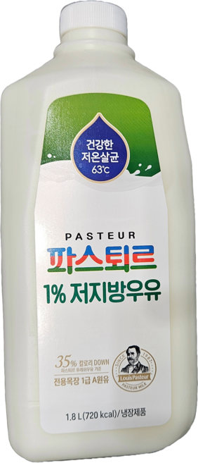 저지방 우유 롯데 웰푸드 파스퇴르 1.8L, 1개