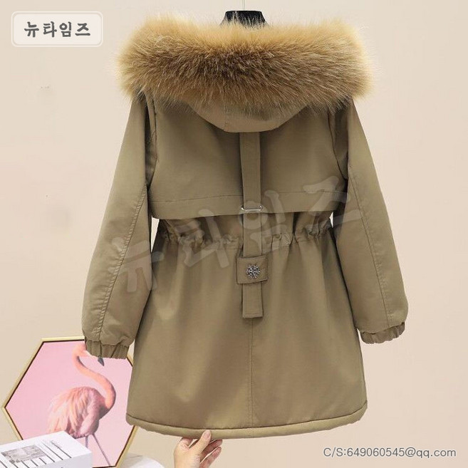 2023 여성 하프 기모 도톰 후드 패딩 점퍼 9H070