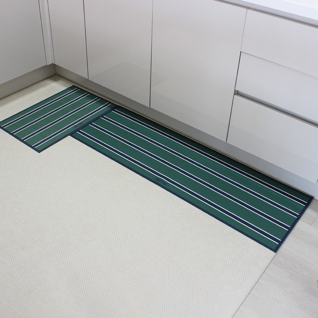 [1+1]루이벤 유러피안 스트라이프 빨아쓰는 규조토 발매트 간편세탁 욕실 주방 싱크대 매트 러그, 유러피안-노르딕포레스트