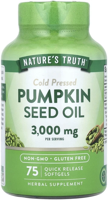 효과가좋습니다 Nature's Truth 호박씨 오일 냉압착 3000mg 속방형 소프트젤 75정(소프트젤당 1000mg) 고급영양제, NaturesTruth호박씨오일냉압착3000mg속방형소, 1개, 75정 - 쿠팡