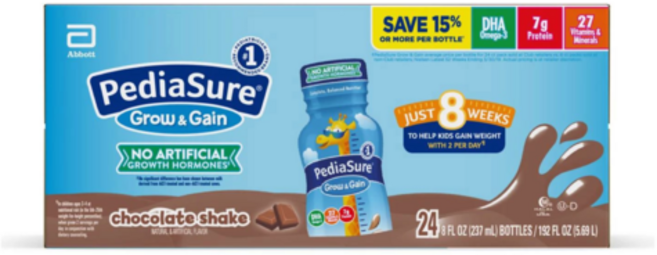 페디아슈어 그로우 & 게인 세이크 237ml, 초콜릿, 5.688L, 1개