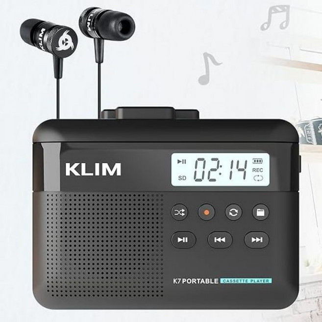 KLIM 워크맨 마이마이 휴대용 레트로 미니 카세트 테이프 플레이어 MP3 녹음기, 기본