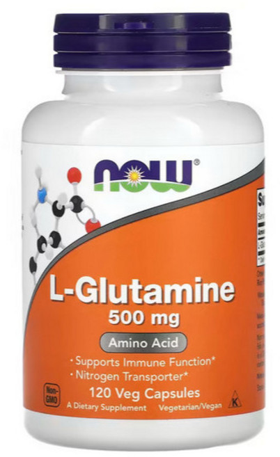 NOW 左旋麩醯胺酸 L-Glutamine 500mg, 1個, 120顆原裝(膠囊) 效期2030年