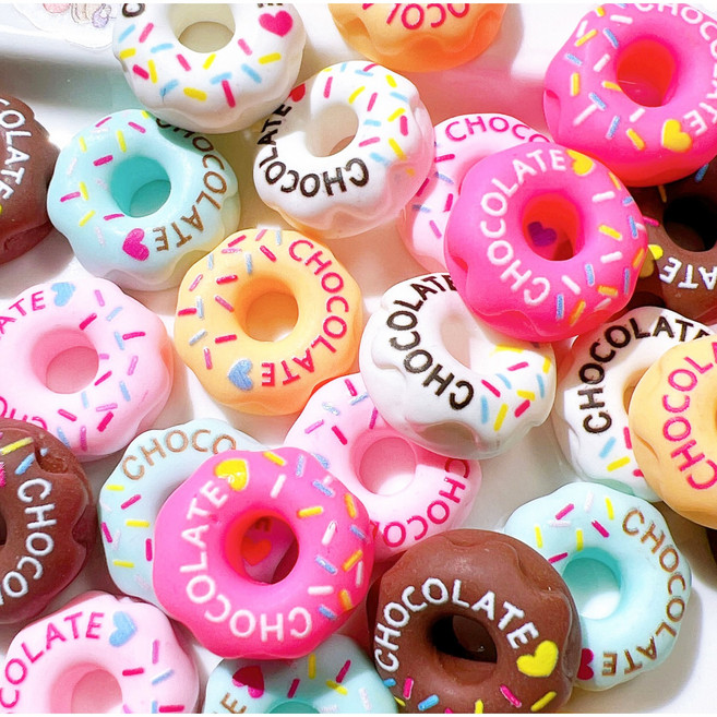 데코파츠 데코덴 재료 도넛 하트 DIY 레진공예 스쿱마켓 폰꾸 폴꾸 탑꾸, 하트-오렌지, 1개