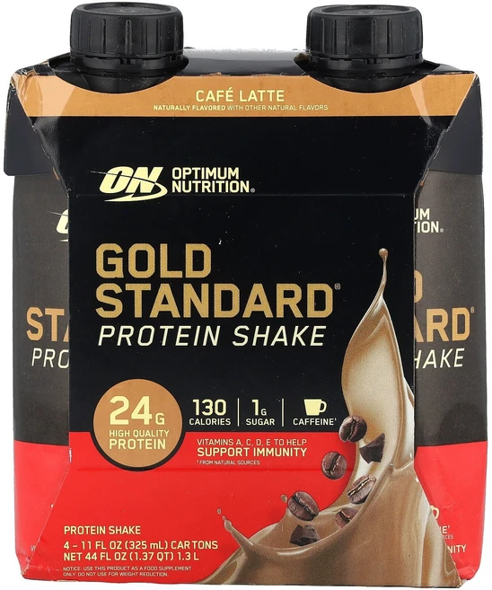 Optimum Nutrition Gold Standard® 단백질 셰이크 카페 라떼 4팩 각 325ml(11fl oz) Nutrition (옵티멈 뉴트리션), Optimum Nutrition, Gold Standa - 쿠팡