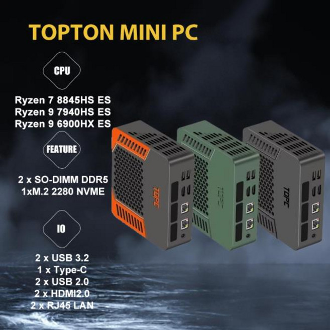 데스크탑 컴퓨터 지지대 미니 PC AMD Ryzen 7 7840HS ES 64GB DDR5 1TB M.2 SSD 4K 듀얼 HDMI 디스플레이, 02 16GB DDR5 512GB NVMe, 04 AU, 03 Ryzen 7 7840HS ES