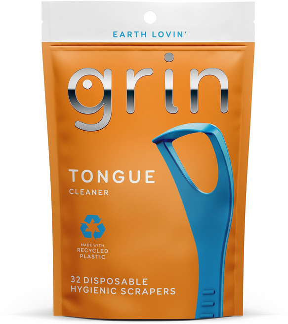 Grin 1 일회용 혀 스크레이퍼 어른용 혀 클리너 사용하기 쉬운 치과 위생