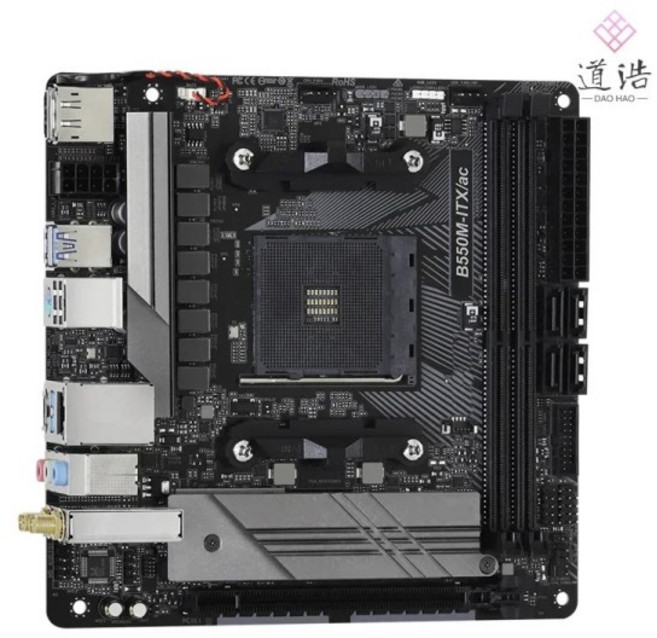Asrock B550M-ITX/AC 마더보드용 64GB HDMI PCI-E4.0 M.2 소켓 AM4 DDR4 미니-ITX B550 메인보드 100% 테스