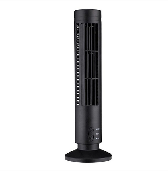 새로운 USB 타워 팬 블레이드리스 팬 타워스런 팬 미니 수직 에어컨 블레이드리스 스탠딩 팬 블랙, 검은색, 1개