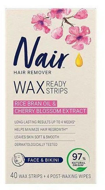 네어 얼굴 비키니라인 제모 왁스 스트립 40매+피니싱 티슈 4매, 40개 - 쿠팡