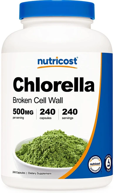 뉴트리코스트 클로렐라 브로큰 셀 월 500mg 캡슐, 1개, 240정 - 쿠팡