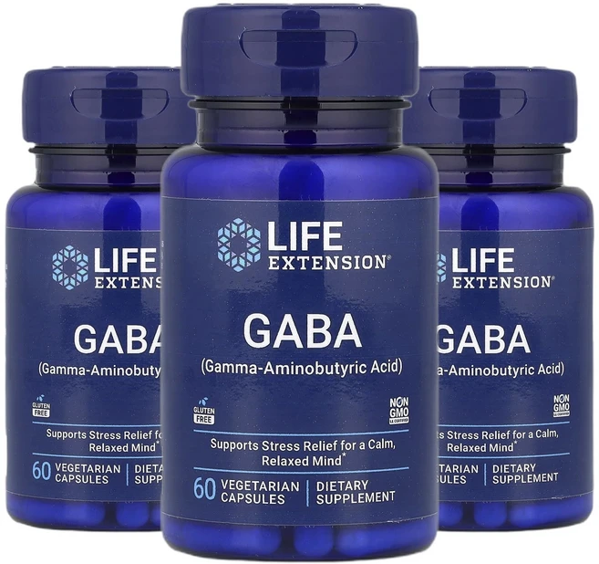 라이프익스텐션 가바 GABA 베지 캡슐 60정 2+1, 3개, 60회분 - 쿠팡