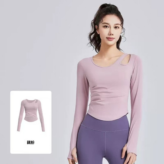 BONNYLASS 修身瑜珈服 斜肩鏤空設計 內置胸墊