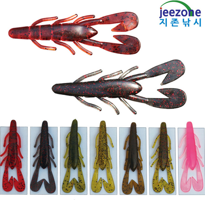 지존낚시 스피드크로우 호그 웜 플로팅 배스 루어 낚시 용품 3.5인치 5.7g 5개포장, 6-RedGreen