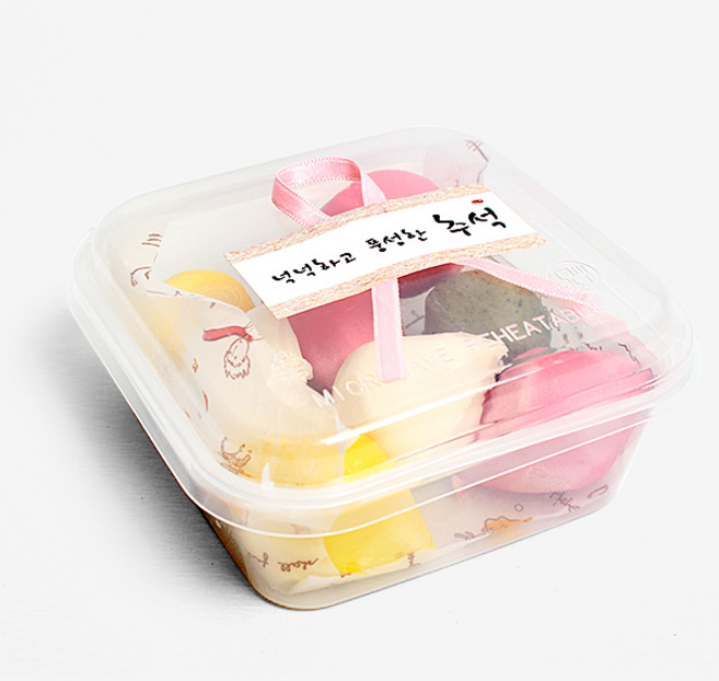 피크닉앤패키지 추석송편떡포장용기 어린이집선물포장답례품, 2개, 내열정사각350