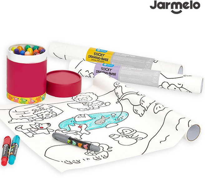 리틀호안미로 붙이는 롤 색칠놀이 동물+공룡 2종 세트 / 캠핑놀거리 집콕놀이, 1세트, 단일색상2종