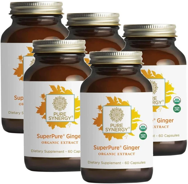 퓨어시너지 슈퍼퓨어 진저 추출물 캡슐 PURE SYNERGY SuperPure Ginger Extract, 60정, 5개 - 쿠팡