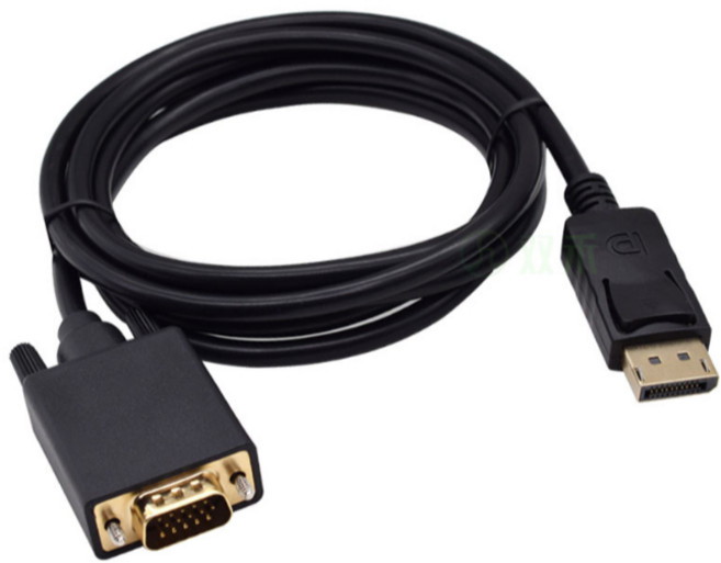 DisplayPort to VGA 公對公傳輸線 1.8公尺, 1個, DP to VGA 1.8公尺, DP to VGA 1.8公尺