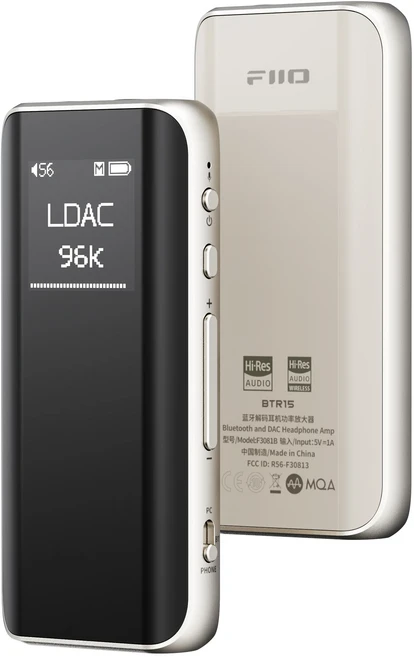 FiiO BTR15 블루투스 5.1 리시버 USB DAC AMP 하이 레졸루션 앰프 2* ES9219MQ DSD256 3.5/4.4mm 출력 hid, 01 BTR15 VIntageGold
