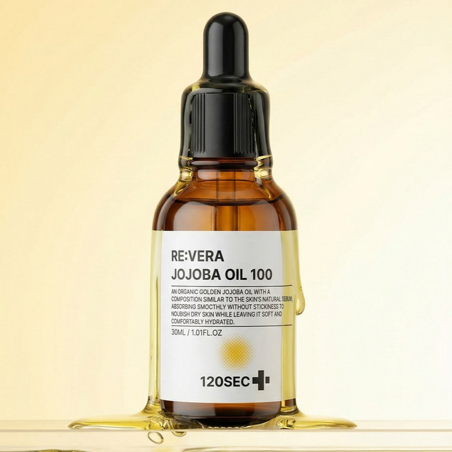 120SEC 리베라 유기농 골든 호호바 오일 100 비정제 냉압착, 1개, 30ml