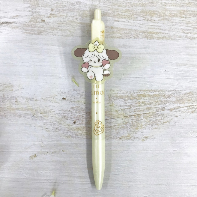 mikko Lil ala mode 角色造型 按壓原子筆 0.5mm, 黃色, 1個