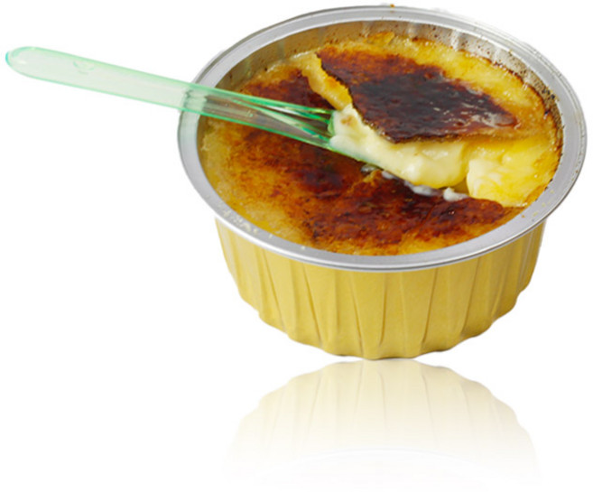 크림뷔릴레 용기 AK125C 오븐 토치 가능한 알루미늄 베이킹컵 뚜껑포함, 10개, 골드