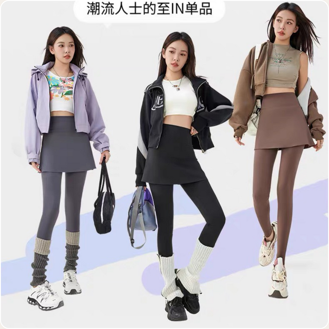 SHARK PANTS 假兩件運動褲裙 顯瘦