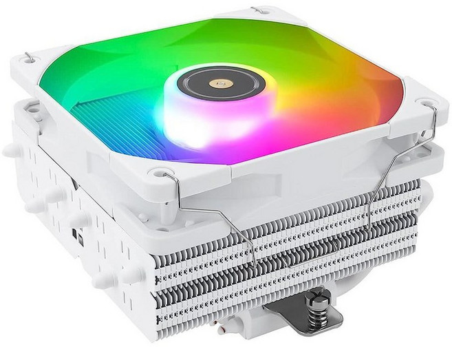 Thermalright SI-100 화이트 ARGB CPU 에어 쿨러 ITX 6x6mm 히트 파이프 120mm PWM 저소음 팬 CPU 쿨러 110mm 높이 AM4/AM
