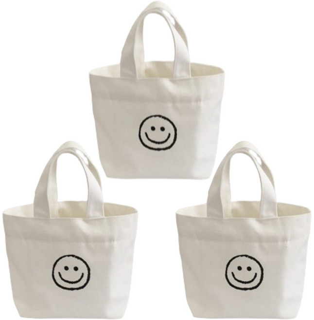 폰박스 미니 크로스백 스마일 에코백 3p