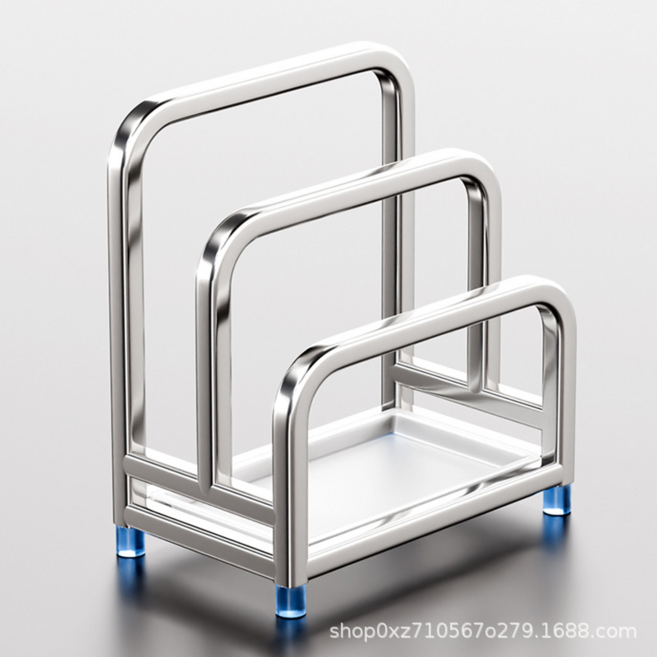 304不銹鋼 砧板架 鍋蓋架 菜板架, 201雙槽架（膠盤）