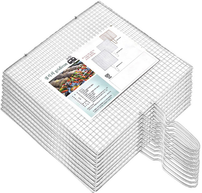 양면 손잡이 접석쇠 구이용 석쇠, 10개