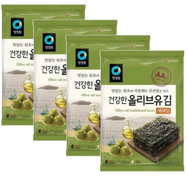 청정원 올리브유 재래김 전장 (5매), 4개, 20g