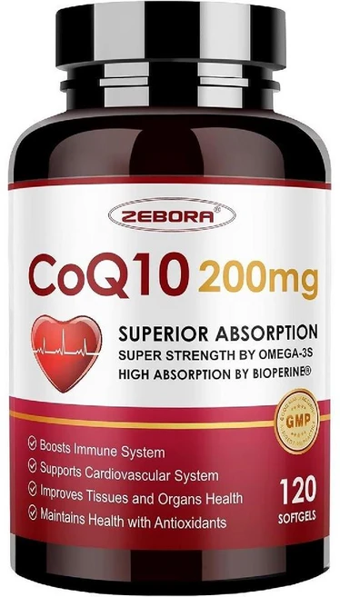 ZEBORA CoQ10 제보라 코큐텐 200mg 120소프트젤, 1개, 120정 - 쿠팡